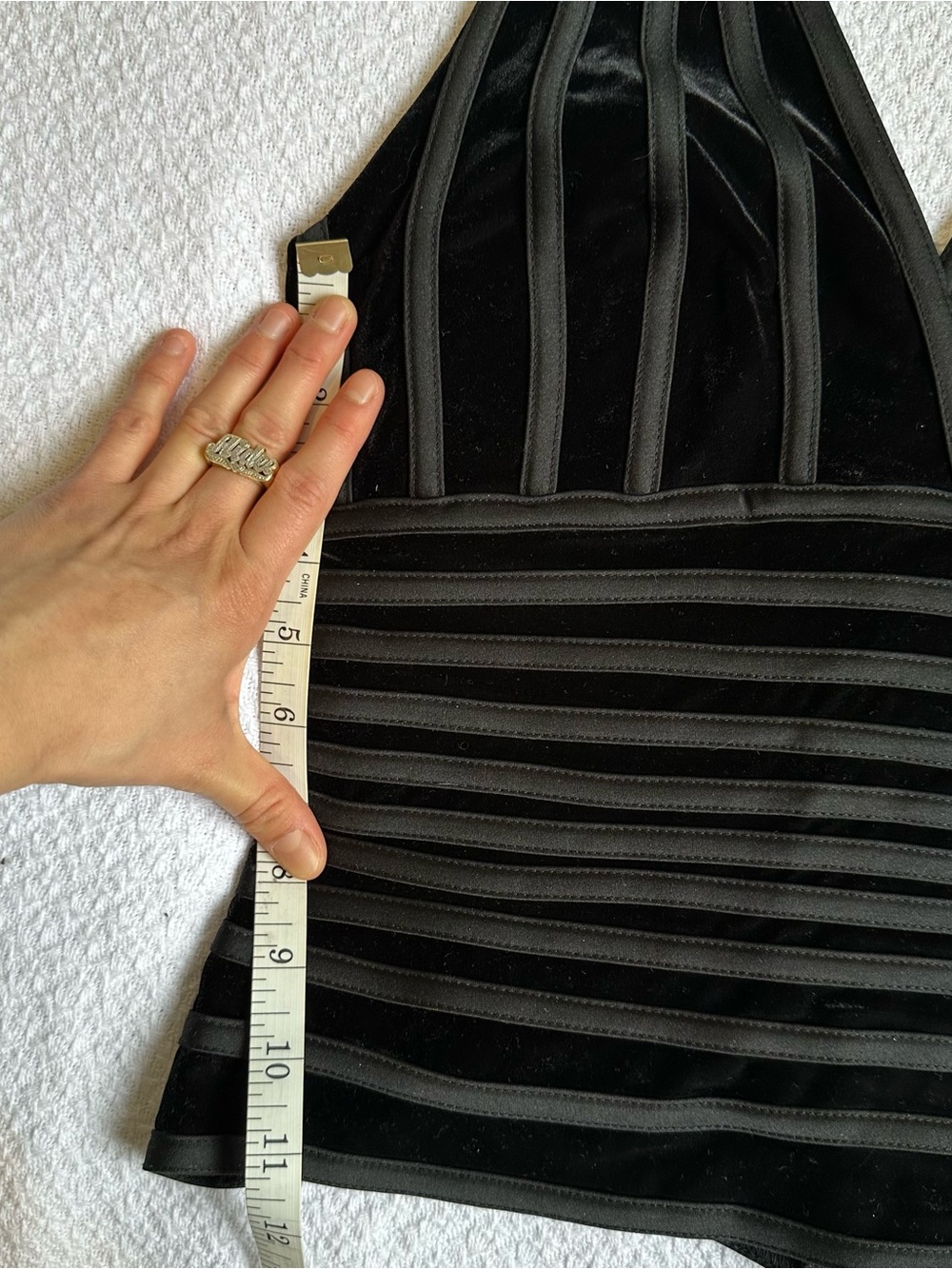 JS Collections Black Textured Stripe Halter Top - Picture 7 of 7